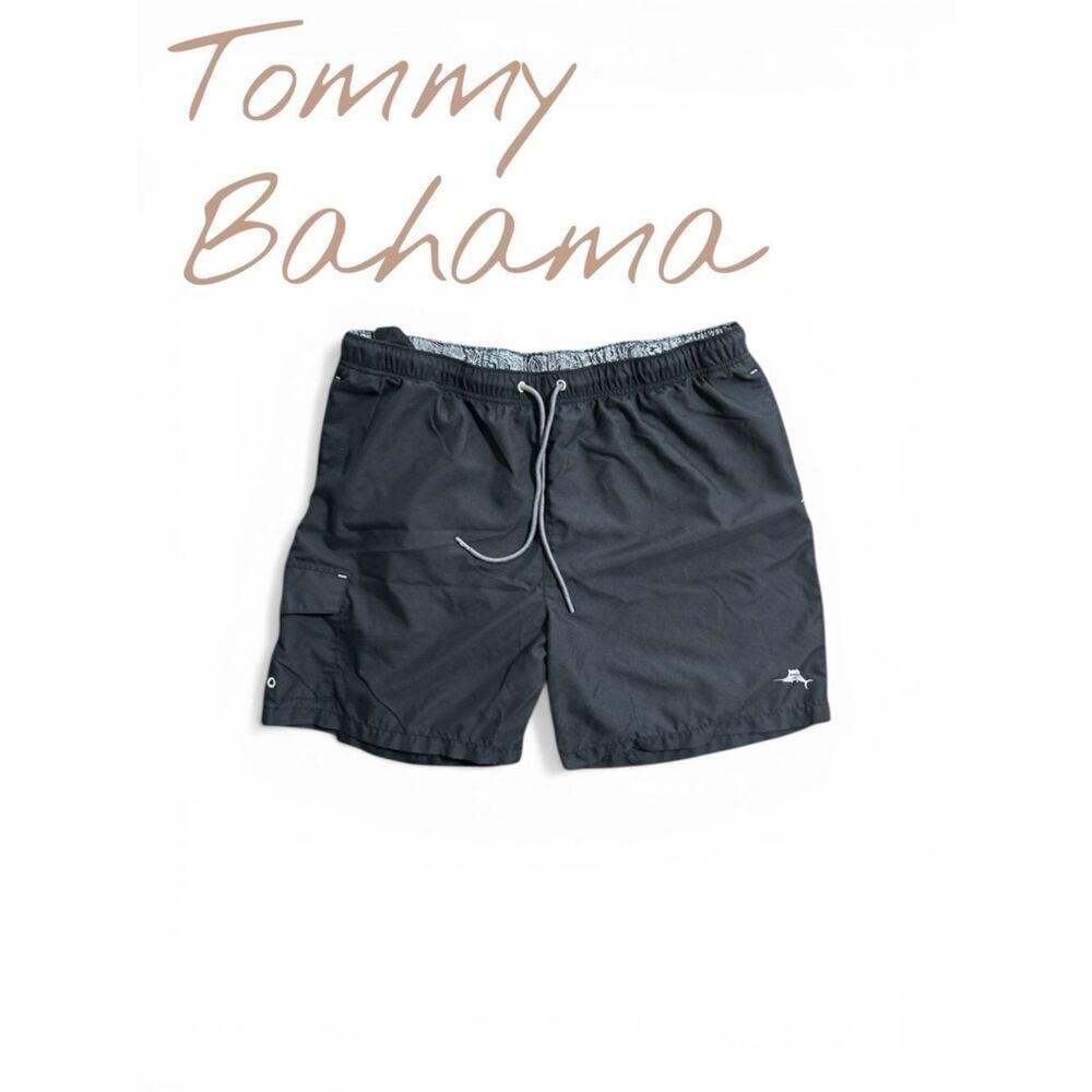 Tommy Bahama Black Swim Trunks with Drawstring XL